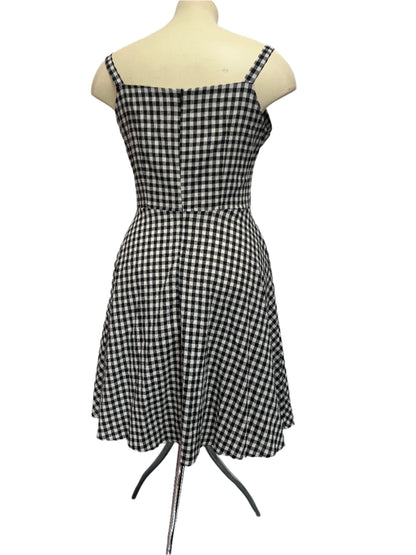 BLACK & WHITE COTTON GINGHAM DRESS sz 16