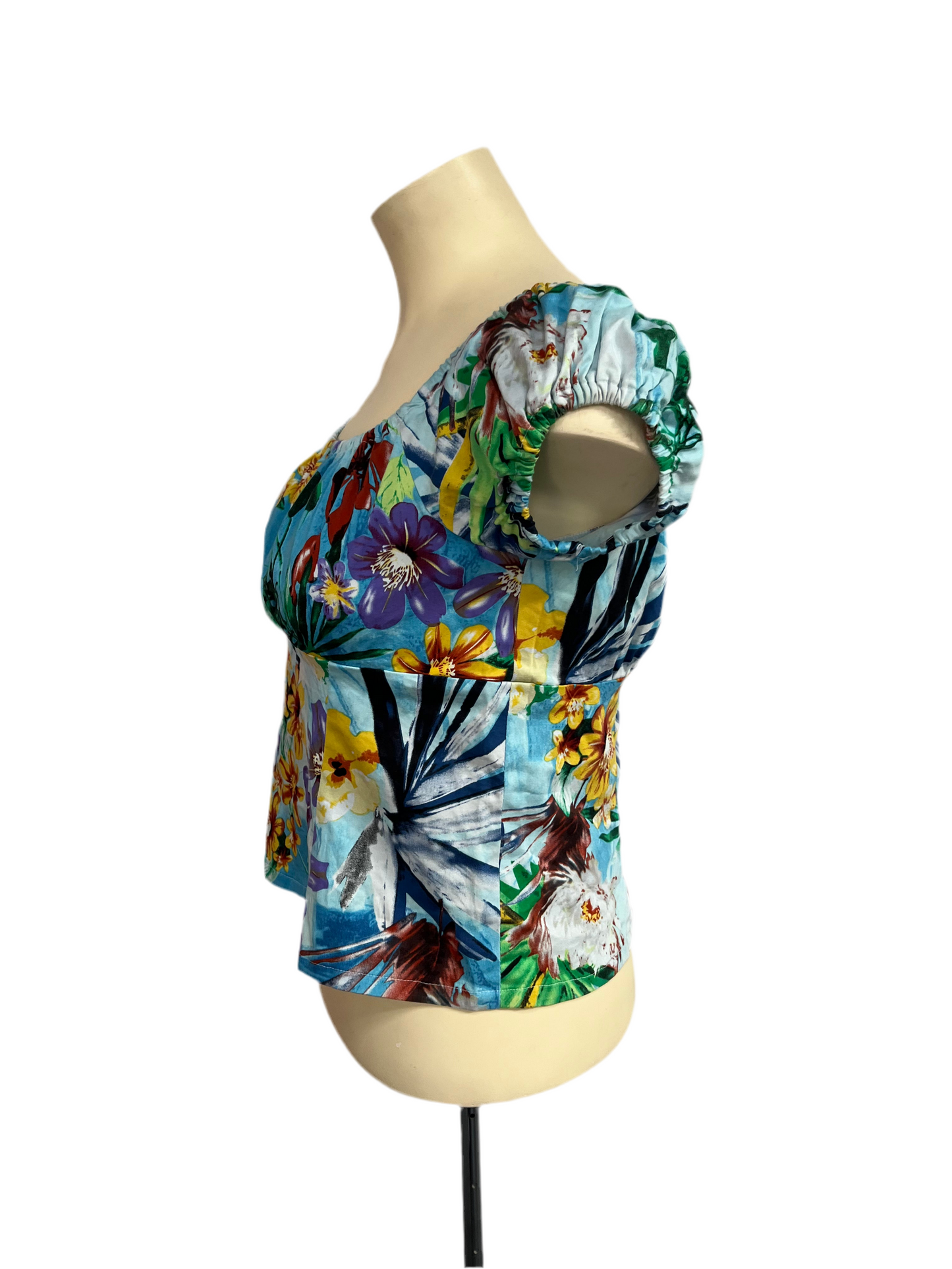 TROPICAL PEASANT TOP sz14