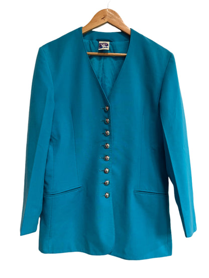 YESSICA TEAL BUTTON DOWN JACKET SZ 12