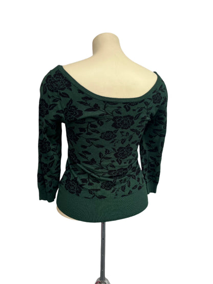 COLLECTIF - GREEN V-NECK JERSEY sz 12