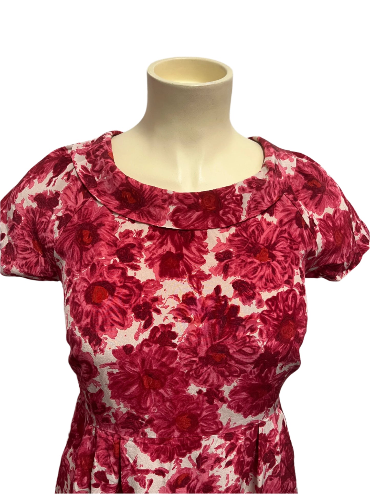 MARILYN MOORE - RED ROSE SILK DRESS sz 14