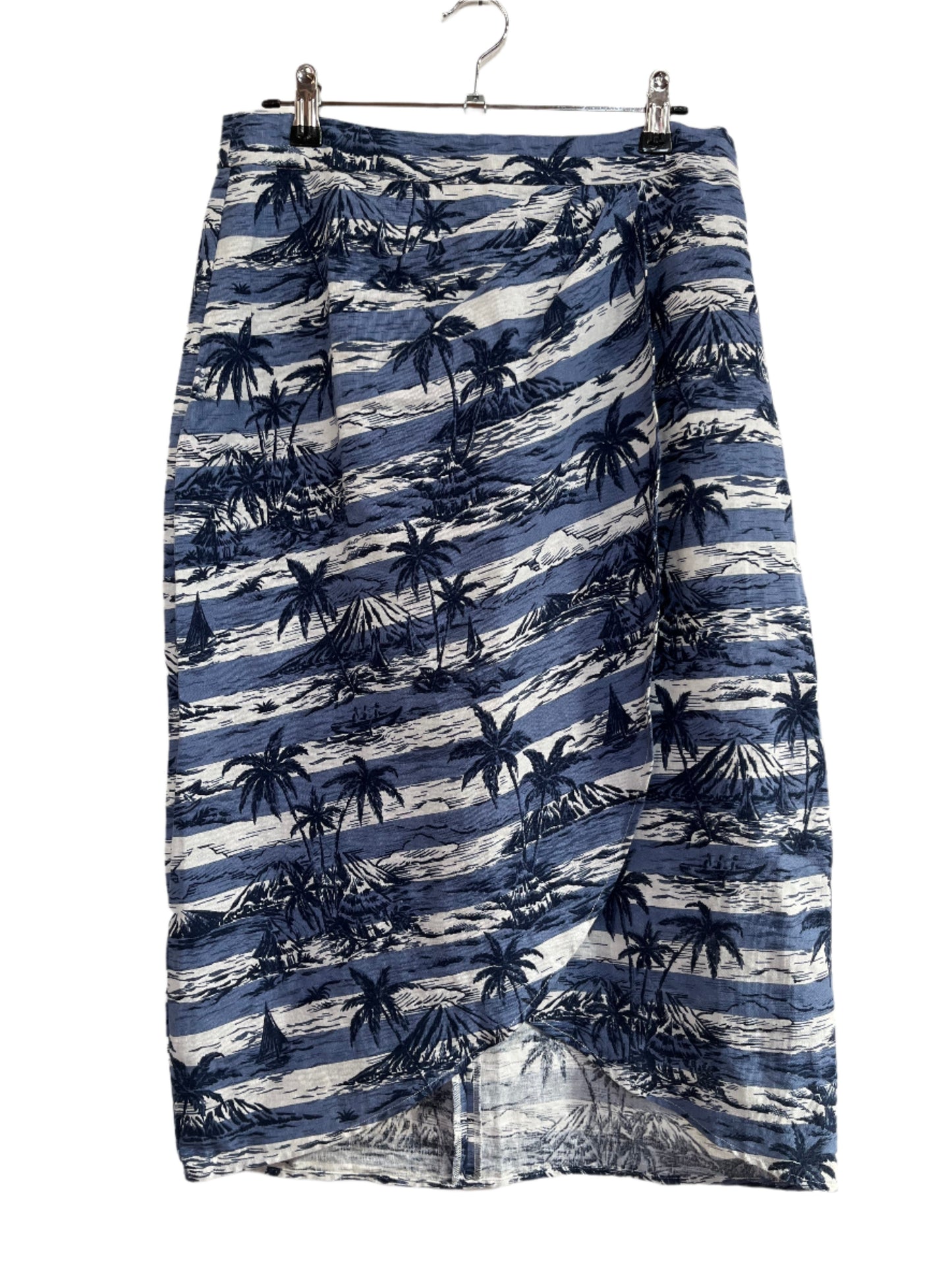 COLLECTIF - BLUE PALM TROPCIAL SKIRT sz 12