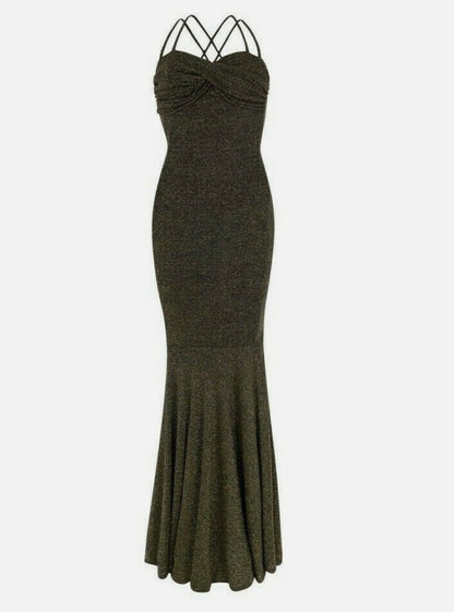 COLLECTIF - GOLD GLAM GOWN SZ 12