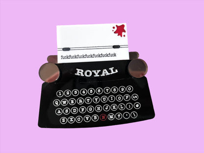 MISERY F**K F**K TYPEWRITER BROOCH