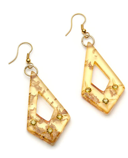 GOLD FOIL & GEMSTONE EARRINGS