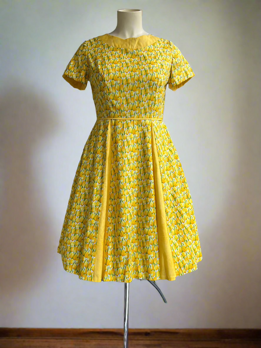 CLASSIC DE-VILLE YELLOW TULIP SWING DRESS