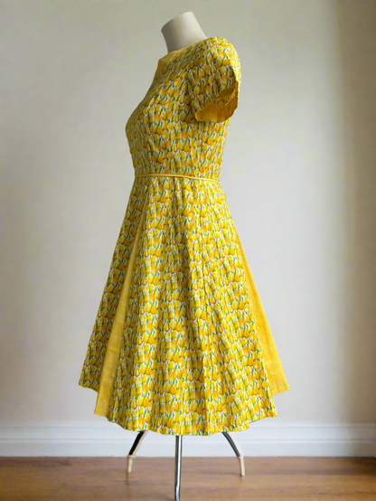 CLASSIC DE-VILLE YELLOW TULIP SWING DRESS