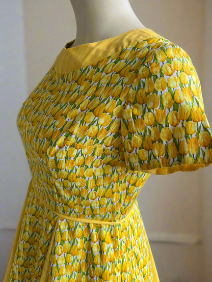 CLASSIC DE-VILLE YELLOW TULIP SWING DRESS