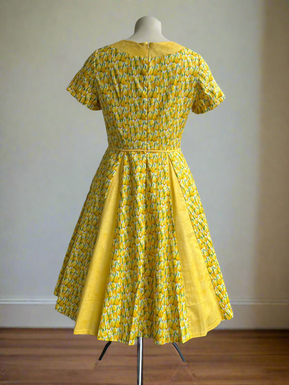 CLASSIC DE-VILLE YELLOW TULIP SWING DRESS