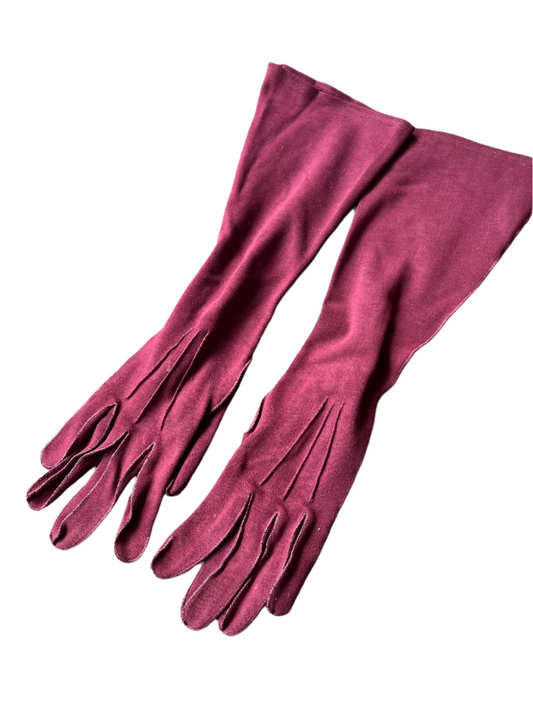 BURGUNDY SUEDE GLOVES