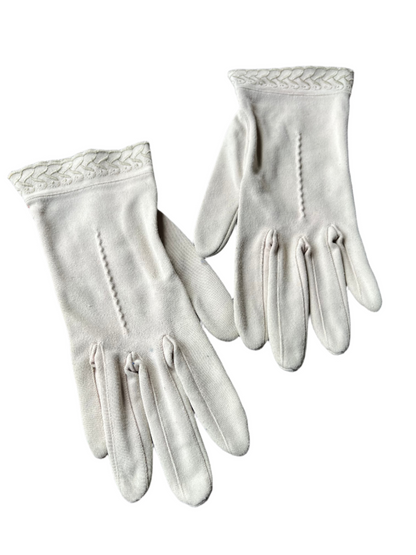 CREAM SEAMED GLOVES