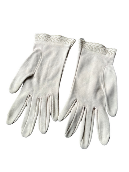 CREAM SEAMED GLOVES