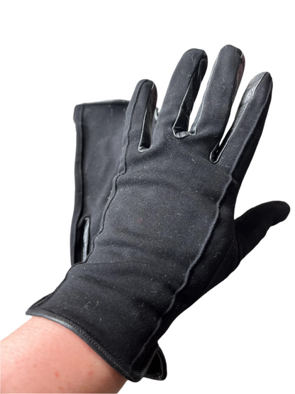 BLACK SUEDE & LEATHER GLOVES