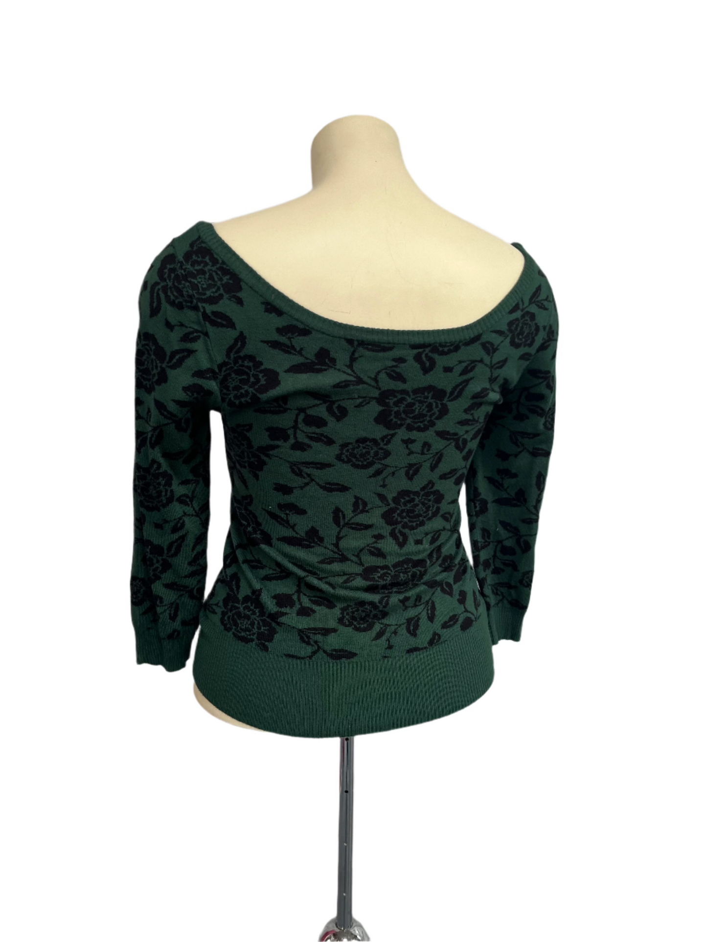 COLLECTIF - GREEN V-NECK JERSEY sz 14