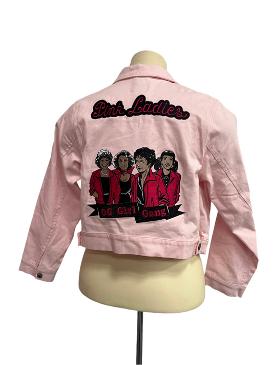 UNIQUE VINTAGE x GREASE - Pink ladies jacket sz16