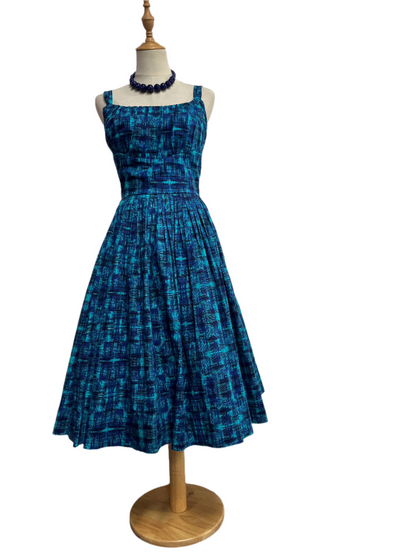 RETROSPECTD - BLUE PLAID DRESS sz 8