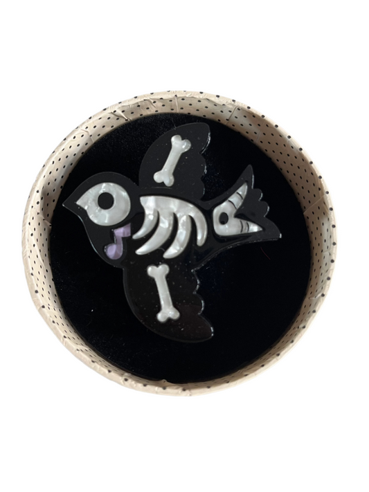 BIRDIE BOO SKELETON BROOCH