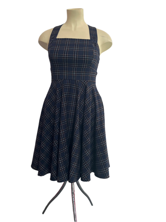 HELLBUNNY - TARTAN PINAFORE DRESS sz 14