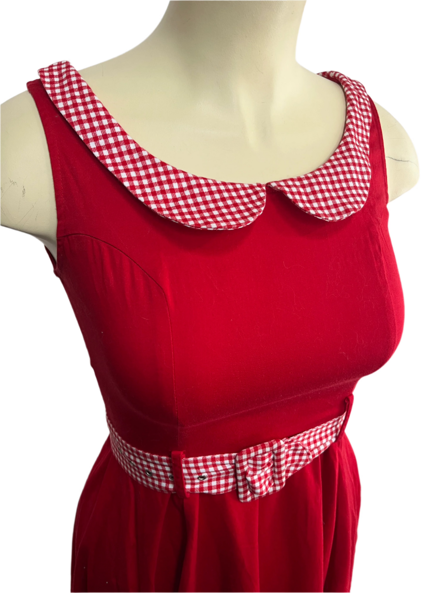 COLLECTIF - RED & CHECK DRESS sz 12