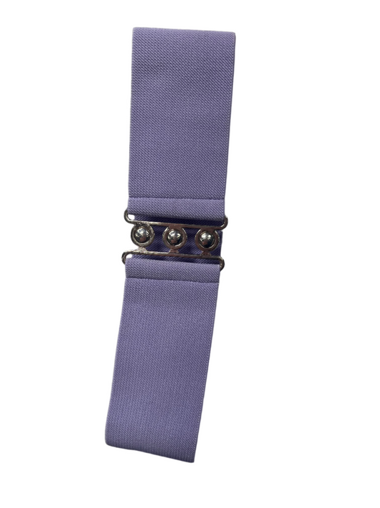 HELLBUNNY - LAVENDER 3 BUCKLE ELASTIC BELT sz L