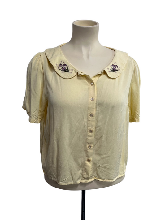 PRINCESS HIGHWAY - YELLOW EMBROIDED BLOUSE SZ 20