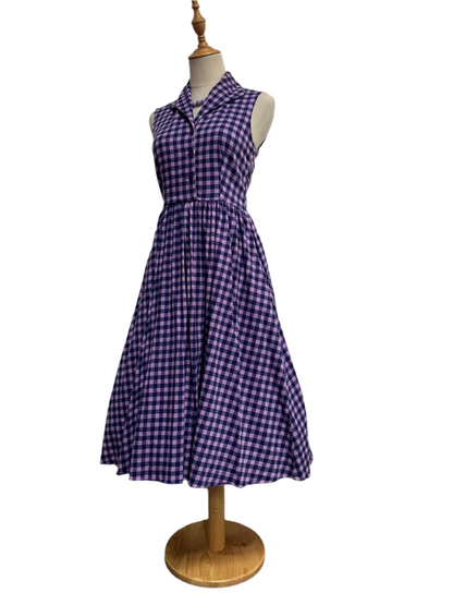 LADY V -PURPLE GINGHAM DRESS sz 10