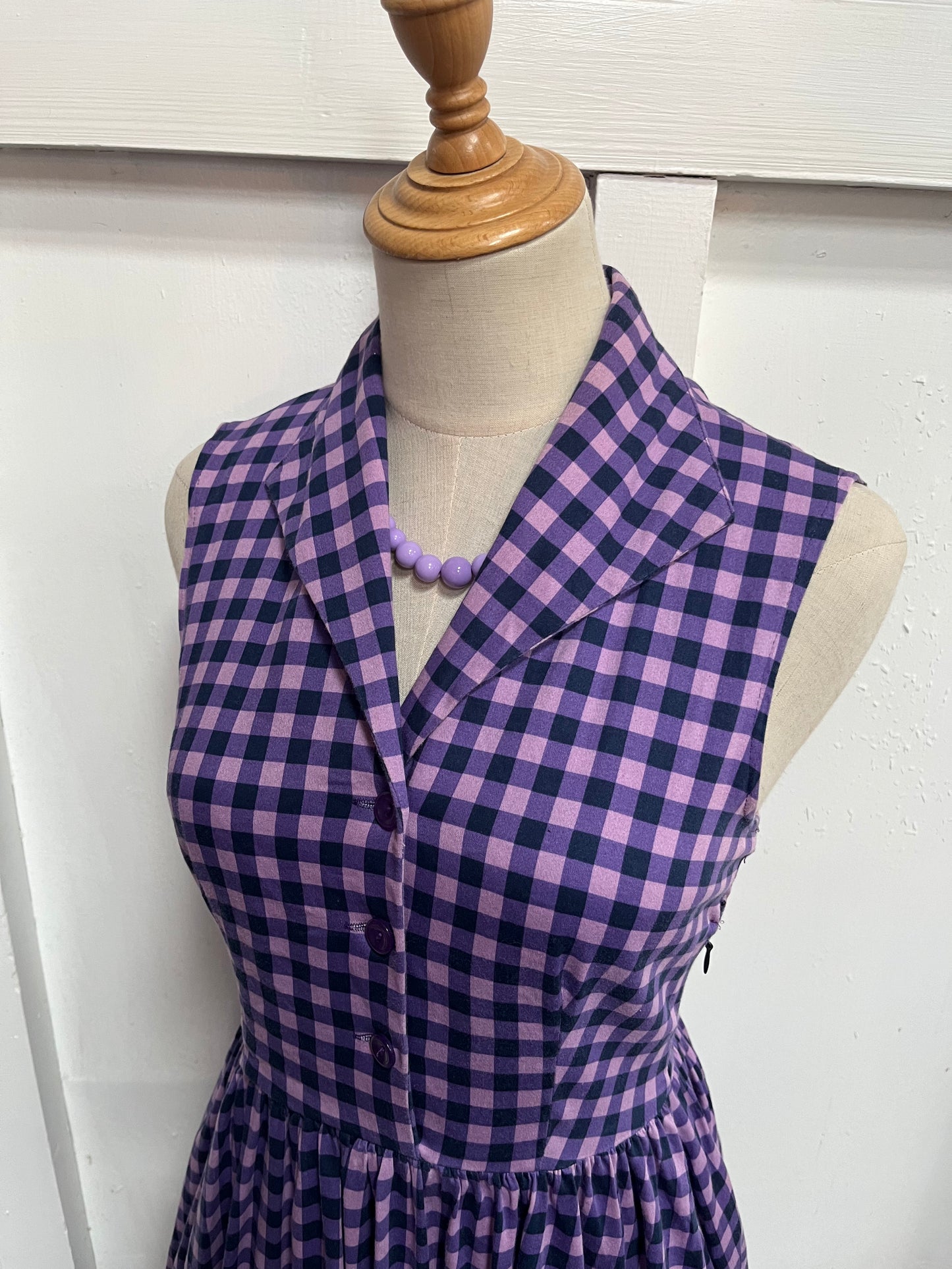 LADY V -PURPLE GINGHAM DRESS sz 10