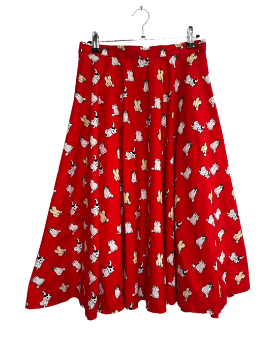 NINETEEN 50 - RED CAT SKIRT sz 3xl