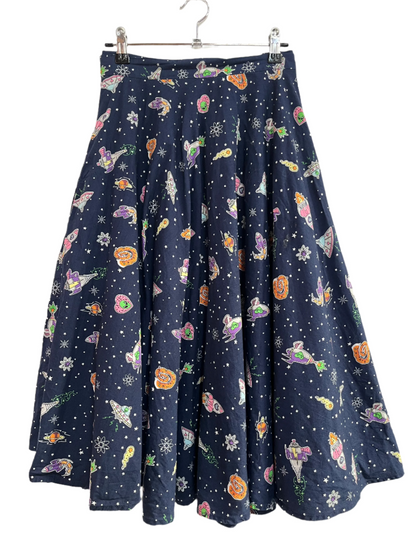 HELLBUNNY - ATOMIC SPACESHIP SKIRT szXL