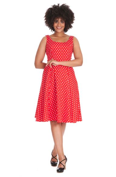 DOTTY DAYS SWING DRESS - RED