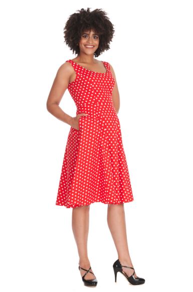 DOTTY DAYS SWING DRESS - RED