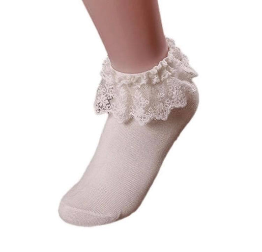 PINK LACE TOP SOCKS