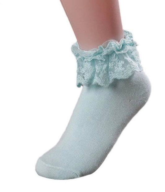 MINT LACE TOP SOCKS