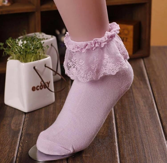 LAVENDER LACE TOP SOCKS