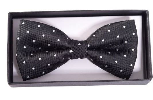 BLACK POLKADOT BOW TIE