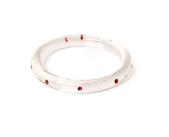 NARROW CHERRY CLEAR BANGLE