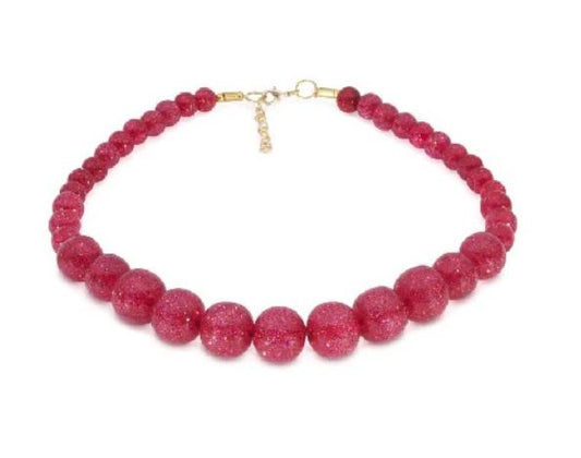 FUCHSIA GLITTER NECKLACE