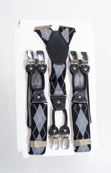 ARGYLE BLACK & GREY BRACES