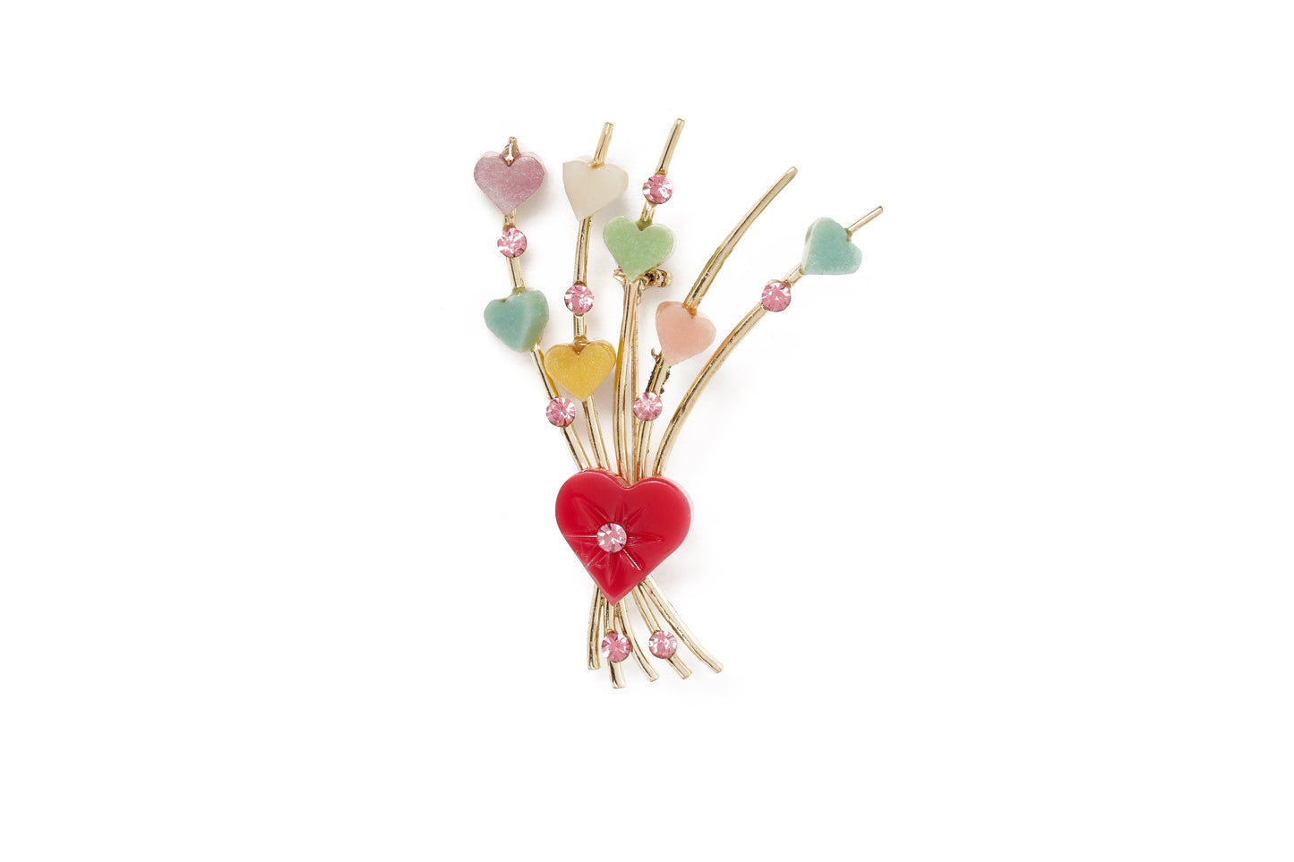 HEART STARBURST BROOCH