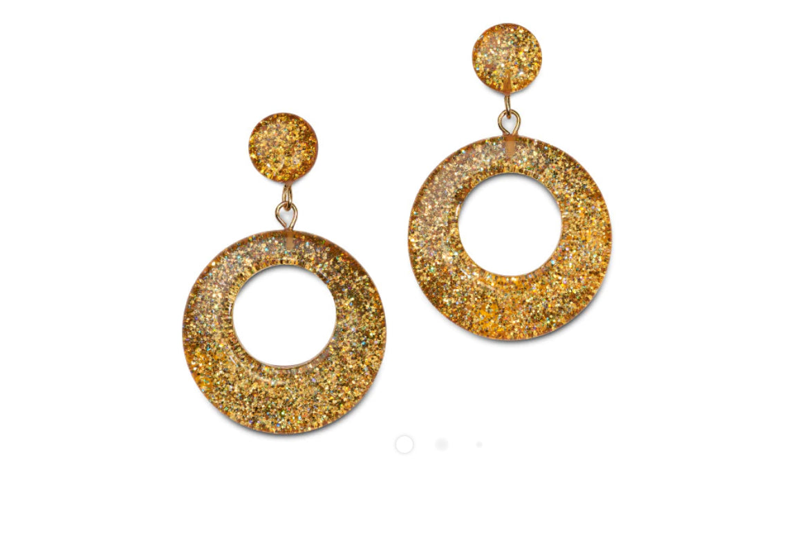 GOLD GLITTER DROP EARRINGS