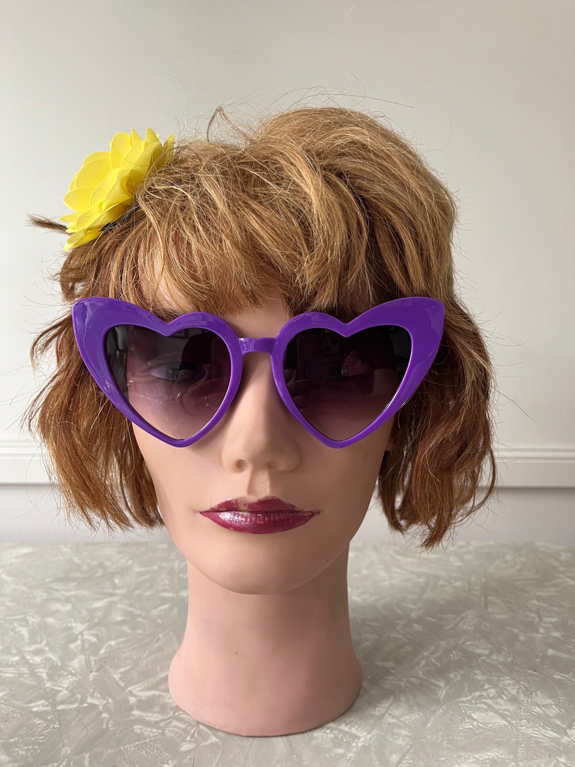 Purple cheap heart sunglasses