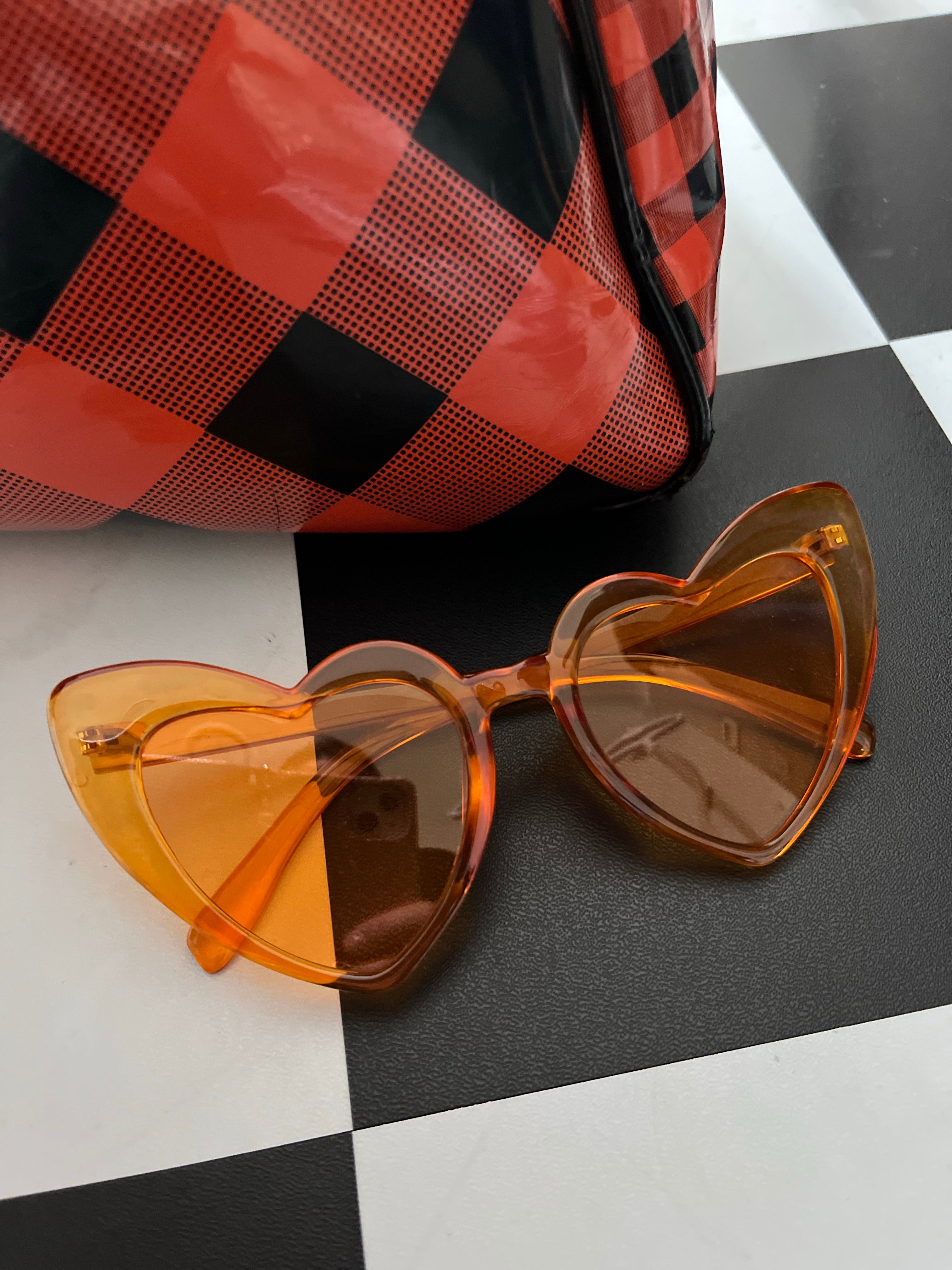 Orange cheap heart sunglasses