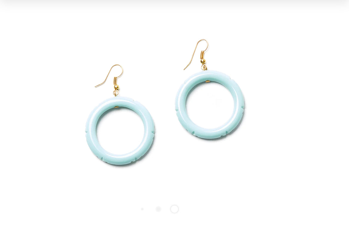 Surf heavy carve drop hoop earrings