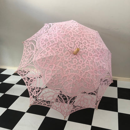 PASTEL PINK LACE PARASOL