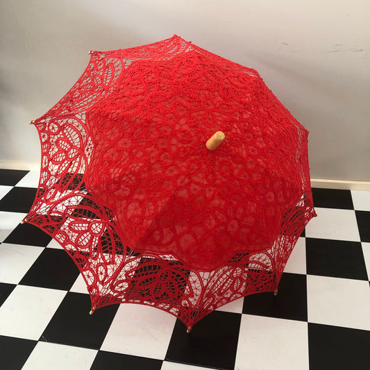 RED LACE PARASOL