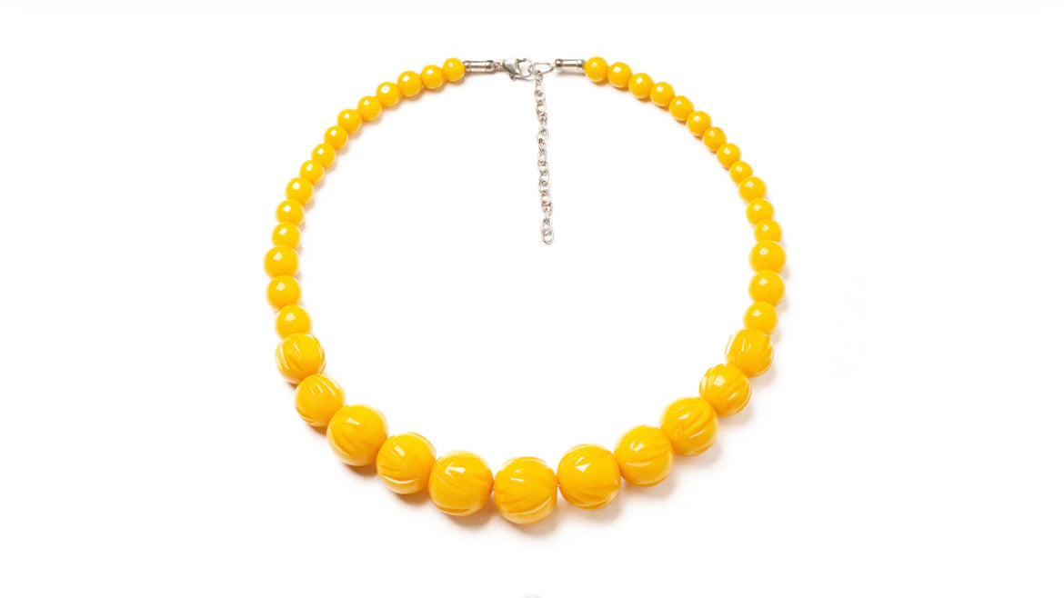 YOLK HEAVY CARVE BEAD NECKLACE