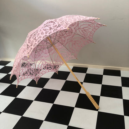 PASTEL PINK LACE PARASOL