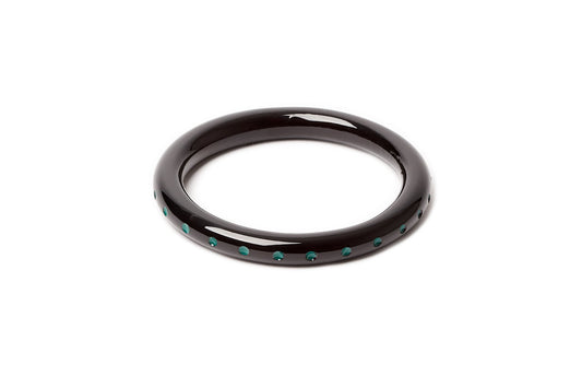 NARROW BLACK DRILLE BANGLE