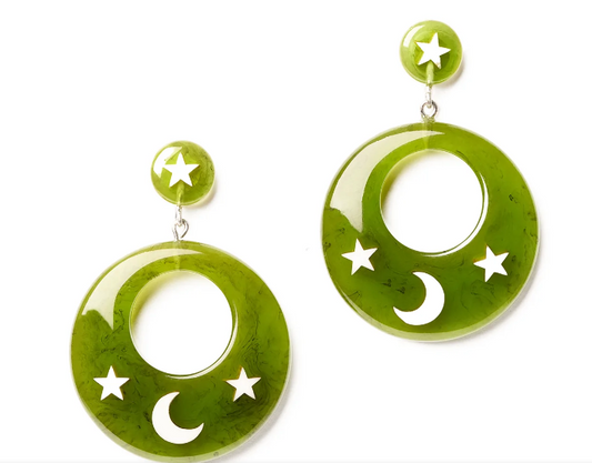 Zombie green earrings